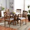 Baxton Studio Zoe Grey Upholstered and Walnut Wood 5-Piece Dining Set 173-9874-10899 - alternate 6
